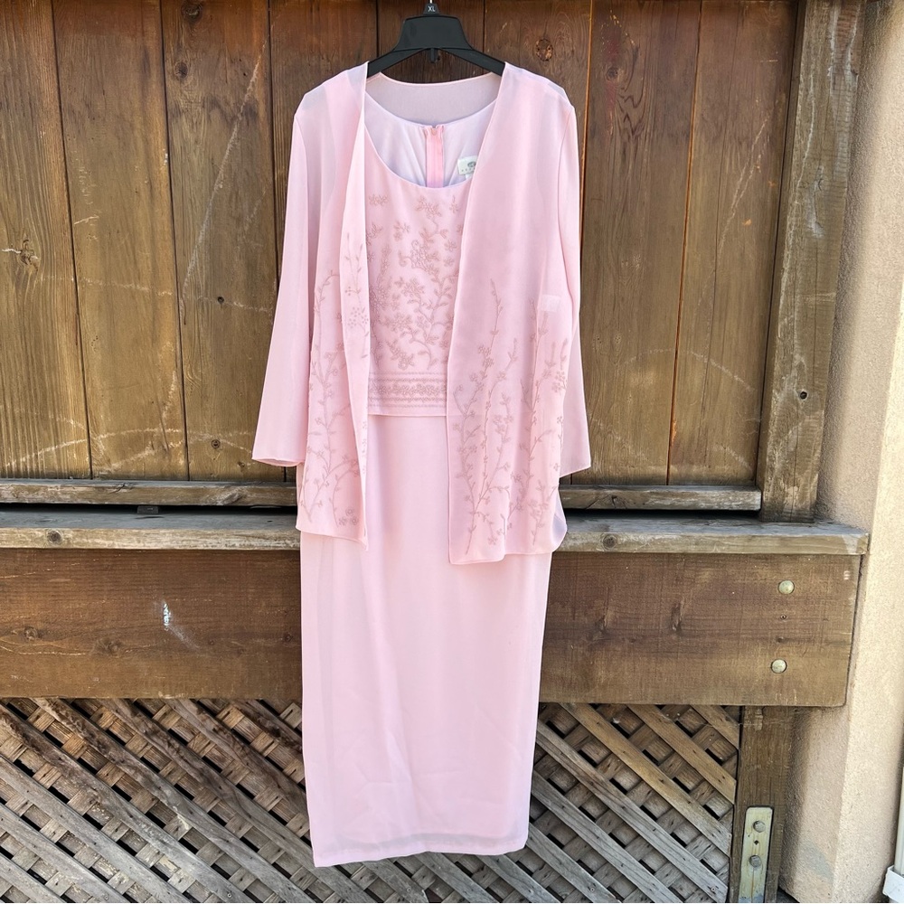 Elegant Pink Dress with Jacket